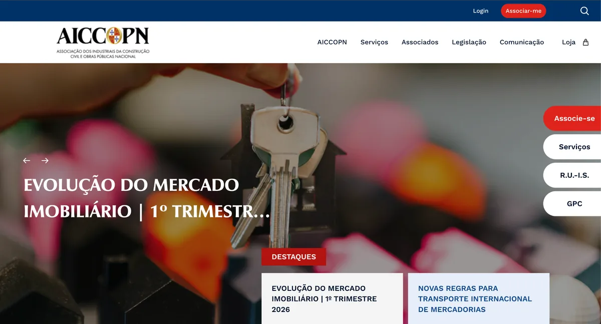 AICCOPN institutional association website screenshot