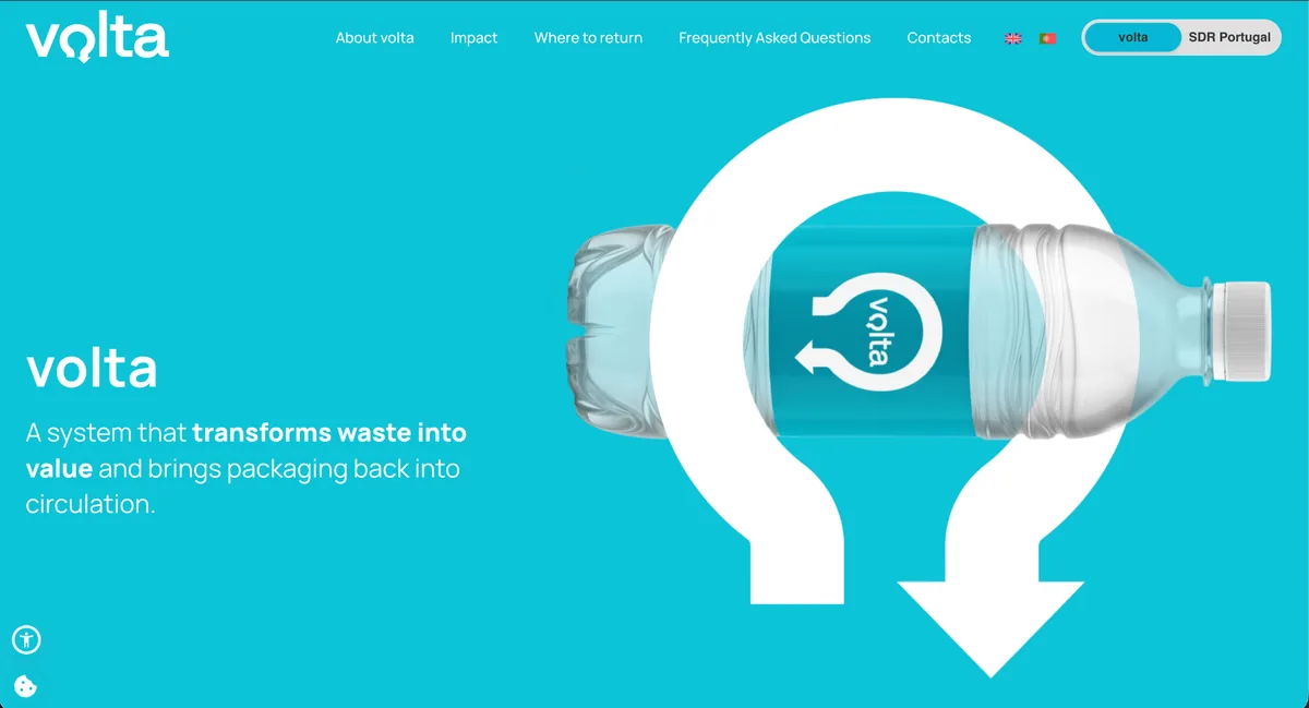 Volta sustainability public information website screenshot